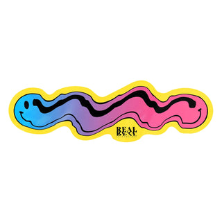 Real Skateboard Sticker Bryce Wong Guest Artist Yellow/Blue/Pink 1.5" x 5" 5-Pack