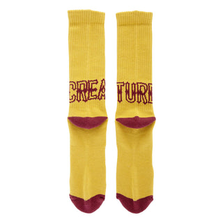 Creature Skateboard Socks Drop Out Crew Gold