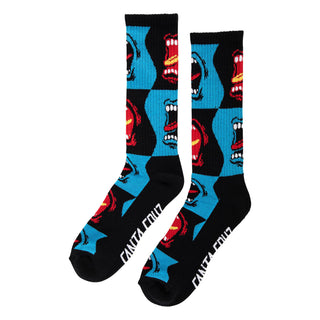 Santa Cruz Skateboard Socks Allover Screaming Strip Crew Screaming Check
