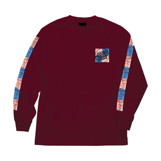 Santa Cruz Longsleeve Shirt Rob Face Tile Burgundy