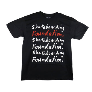 Foundation Skateboard T-Shirt Script Black