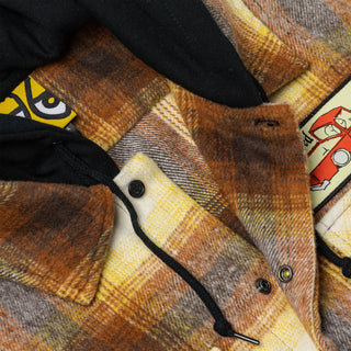 Krooked Skateboards Hoody Double OK Flannel Brown/Tan Plaid Brown