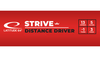 Latitude 64 Disc Golf Royal Grand Strive Distance Driver 13/5/-1/3 Light Red/Red 175 grams