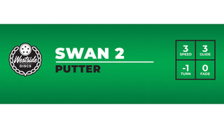 Westside Disc Golf BT Soft Swan 2 Putter 3/3/-1/0 Blue/Green 175 grams