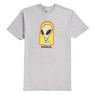 Alien Workshop Skateboards Mens T Shirt Believe Heather Grey