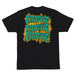 Creature Skateboards Shirt Logo Spill Black