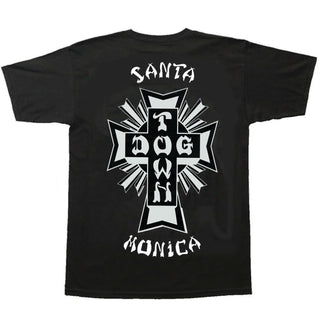 Dogtown Skateboard T-Shirt Santa Monica Cross Logo Black/White