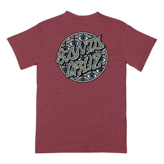 Santa Cruz Skateboards Shirt Salba Eyes Dot Heather Cardinal