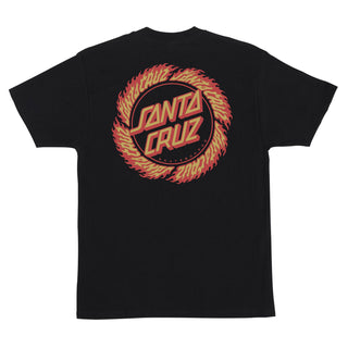 Santa Cruz Skateboards Shirt Flame Ringed Dot Black