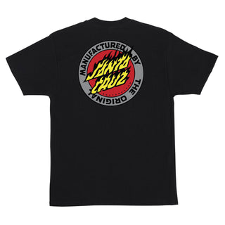 Santa Cruz Skateboard T-Shirt Flamed MFG Dot Black