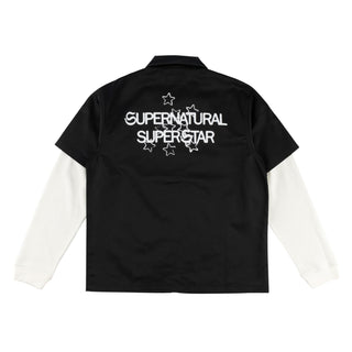 Welcome Skateboard T-Shirt Supernatural layered Work Shirt Black