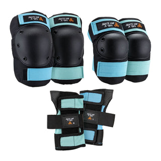 Triple 8 Skateboard Saver 3-Pack Knee/Elbow/Wrist Pads Skate Like a Girl Black/Blue Size XS