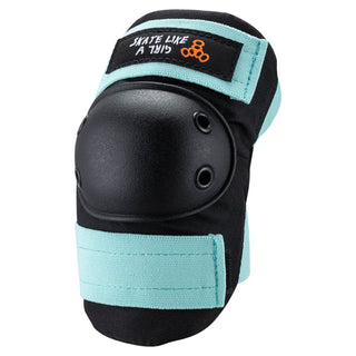 Triple 8 Skateboard Saver 3-Pack Knee/Elbow/Wrist Pads Skate Like a Girl Black/Blue Size L