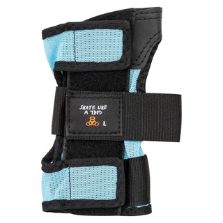 Triple 8 Skateboard Saver 3-Pack Knee/Elbow/Wrist Pads Skate Like a Girl Black/Blue Size L