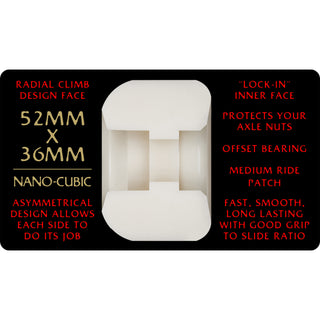 Powell Peralta Skateboard Wheels 52mm x 36mm Dragon Formula 93A Nano Cubic White/Red