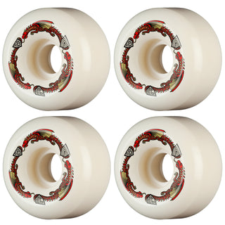 Powell Peralta Skateboard Wheels 58mm x 33mm Dragon Formula 93A Ratbones Off White