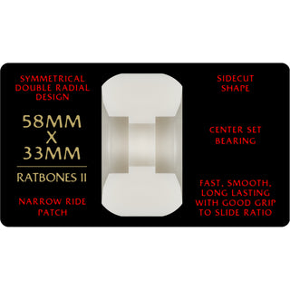 Powell Peralta Skateboard Wheels 58mm x 33mm Dragon Formula 93A Ratbones Off White