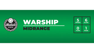 Westside Disc Golf Tournament Ring Warship Midrange 5/6/0/1 White/Black 178 grams