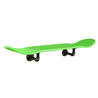 Floating Industrial Style Maple Skateboard Deck Shelf with Pipe Mounting System 7.75" Neon Green