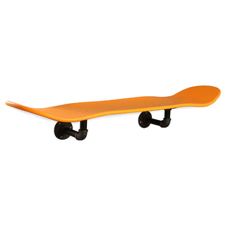 Floating Industrial Style Maple Skateboard Deck Shelf with Pipe Mounting System 7.75" Neon Orange