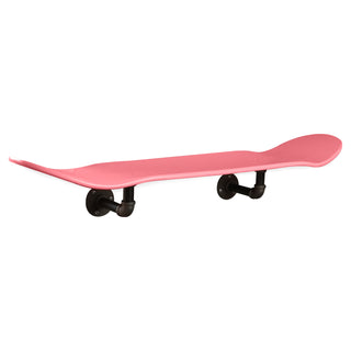 Floating Industrial Style Maple Skateboard Deck Shelf with Pipe Mounting System 7.75" Neon Pink
