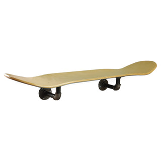 Floating Industrial Style Maple Skateboard Deck Shelf with Pipe Mounting System 7.75" Stained Blue Bottom