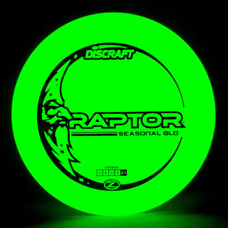 Discraft Disc Golf Glo Z Raptor Distance Driver 9/4/0/3 Glow/Cubic Prisms 167-169g