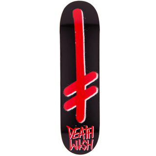 Deathwish Gang Logo Skateboard Black/Red 8.25" x 31.5" with Independent Trucks, Spitfire Wheels