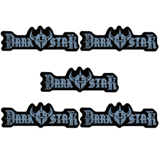 Darkstar Skateboard Sticker Center Knight Black Base/Grey 2.5" x 4.5" 5-Pack