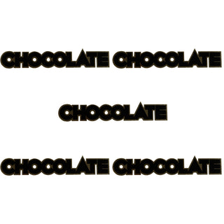 Chocolate Skateboard Sticker Metallic Black/Gold 1.25" x 7" 5-Pack