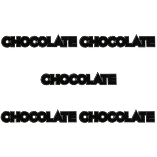 Chocolate Skateboard Sticker Metallic Black/Silver  1.25" x 7" 5-Pack