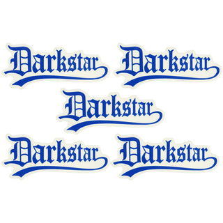 Darkstar Skateboard Sticker Old English Text Blue 2" x 5" 5-Pack