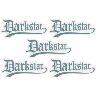 Darkstar Skateboard Sticker Old English Text Grey2" x 5" 5-Pack