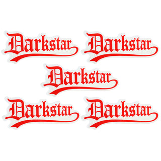 Darkstar Skateboard Sticker Old English Text Red 2" x 5" 5-Pack