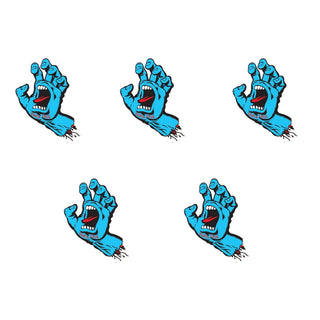Santa Cruz Skateboard Sticker Screaming Hand Blue 6" 5-Pack