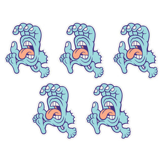 Santa Cruz Skateboards Sticker Beach Bum Hand Blue 6.25" 5-Pack