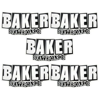Baker Skateboards Clear Mylar Sticker Brand Logo 4.5" x 9" 5-Pack