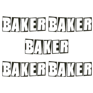 Baker Skateboards Clear Mylar Sticker Brand Logo 5" x 2" 5-Pack