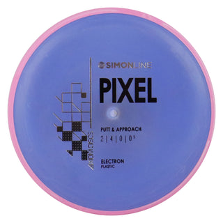 Axiom Disc Golf Simon Line Electron Lizotte Pixel Putter 2/4/0/0.5 Slate Purple/Pink 171 grams