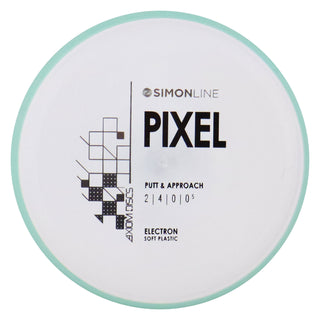 Axiom Disc Golf Simon Line Electron Soft Lizotte Pixel Putter 2/4/0/0.5 White/Teal 170 grams