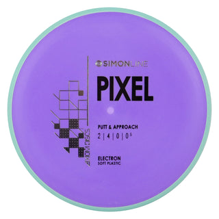 Axiom Disc Golf Simon Line Electron Soft Lizotte Pixel Putter 2/4/0/0.5 Purple/Teal 173 grams