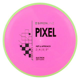 Axiom Disc Golf Simon Line Electron Soft Lizotte Pixel Putter 2/4/0/0.5 Pink/Lime 175 grams