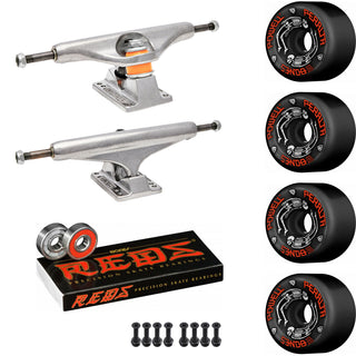 Independent Skateboard Package - 159 (8.75") Trucks, Powell Peralta G-Bones Black Wheels, Bones Reds