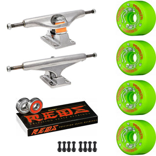 Independent Skateboard Package - 149 (8.5") Trucks, Powell Peralta G-Bones Green Wheels, Bones Reds