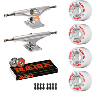 Independent Skateboard Package - 149 (8.5") Trucks, Powell Peralta G-Bones White Wheels, Bones Reds