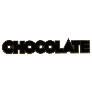 Chocolate Skateboard Sticker Metallic Black/Gold 1.25" x 7"