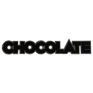 Chocolate Skateboard Sticker Metallic Black/Silver  1.25" x 7"