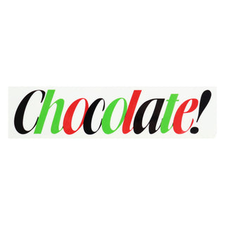 Chocolate Skateboard Sticker Bar White/Green/Red 1.5" x 5"