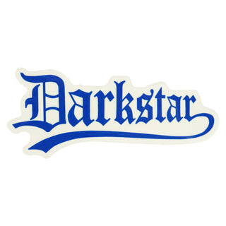 Darkstar Skateboard Sticker Old English Text Blue 2" x 5"