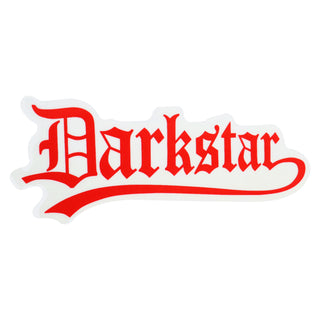 Darkstar Skateboard Sticker Old English Text Red 2" x 5"